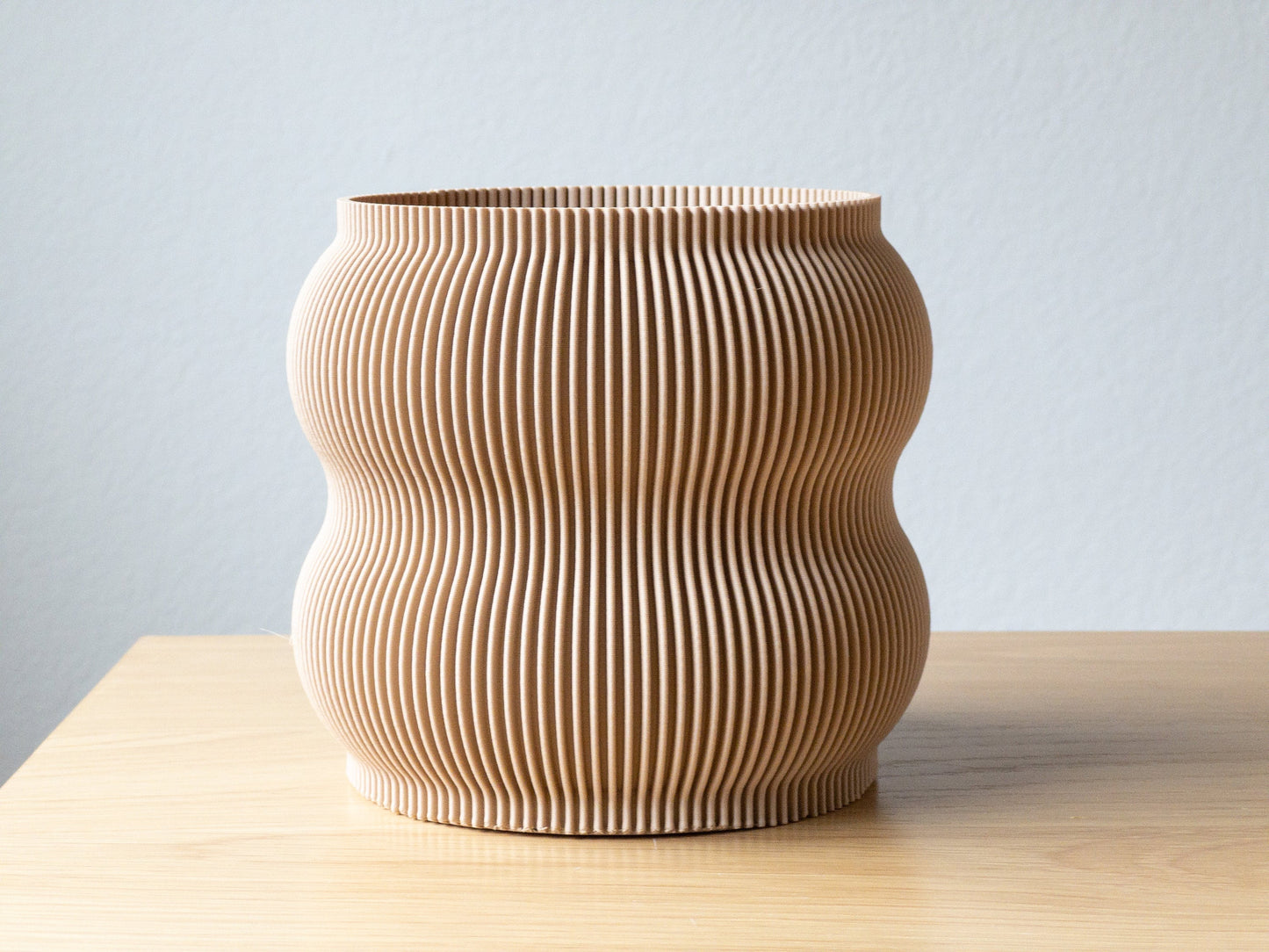 Beige Groovy Planter Pot